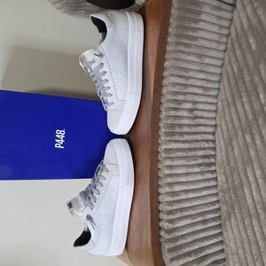 P448 White and Light Gray Sneakers